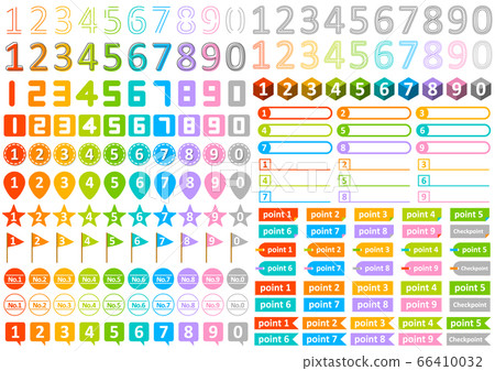 Colorful numbers icon set - Stock Illustration [66410032] - PIXTA