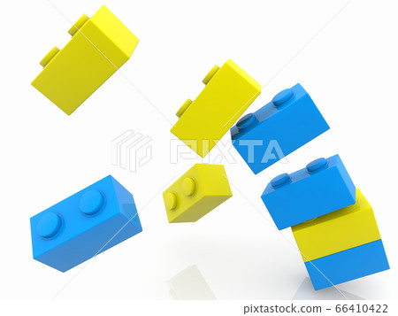 Destroyed toy tower in two colors Destroyed toy tower in two colors 66410422