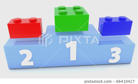 Winner podium with toy bricks concept Winner podium with toy bricks concept 66410427