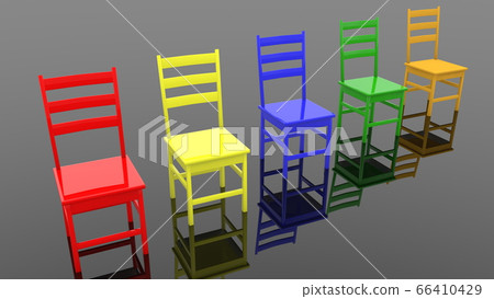 Row of colorful chairs on black Row of colorful chairs on black 66410429