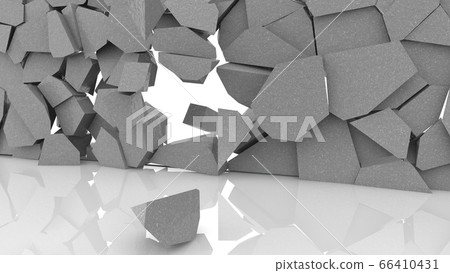 Concept of broken wall 66410431