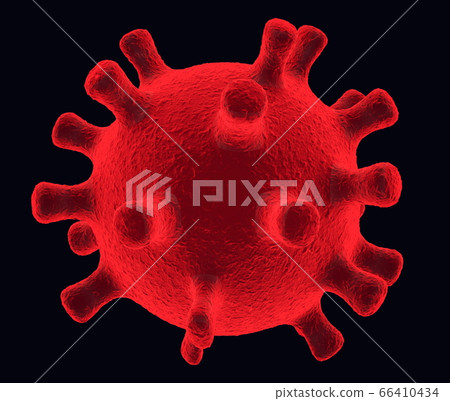 Red virus on black Red virus on black 66410434