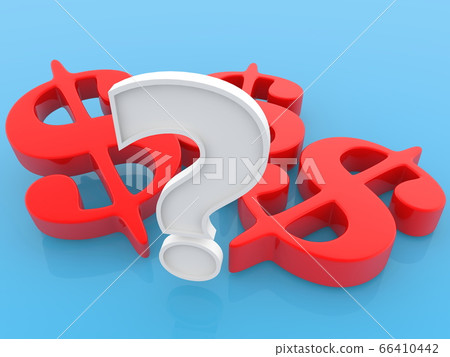 Question mark concept with three dollar signs 66410442