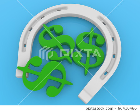 Concept of horseshoe with three dollar signs Concept of horseshoe with three dollar signs 66410460
