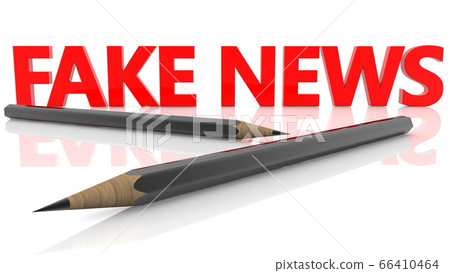Fake News with two pencils concept Fake News with two pencils concept 66410464
