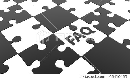 Puzzle in black and white with FAQ concept 66410465