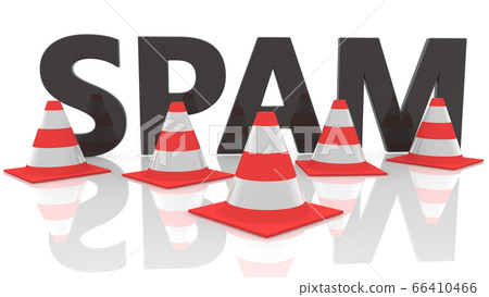 Spam concept with Traffic cones Spam concept with Traffic cones 66410466