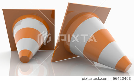 Concept of two Traffic cones Concept of two Traffic cones 66410468