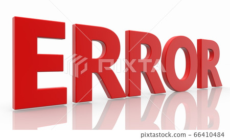 Error concept in red on white-插圖素材 [66410484] - PIXTA圖庫