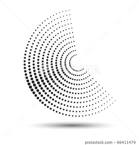 Halftone dots in circle form. Round logo or icon. 66411479