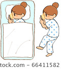 Stock illustration: sleepless woman futon set 66411582