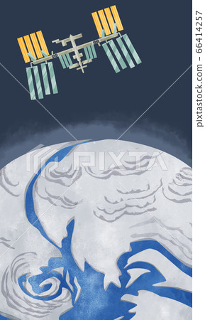 International Space Station and Earth watercolor illustration International Space Station and Earth watercolor illustration 66414257