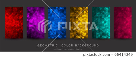 Abstract colorful background with triangles. Shiny geometric mosaic Abstract colorful background with triangles. Shiny geometric mosaic 66414349