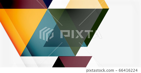 Geometric abstract background, mosaic triangle and hexagon shapes. Trendy abstract layout template for business or technology presentation, internet poster or web brochure cover, wallpaper 66416224