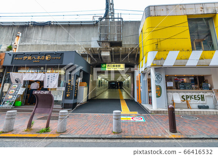 Tokyo cityscape in Japan overlooking Nishi-Nippori Station 66416532