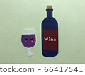Red wine and bottle in a glass 66417541