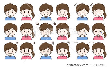 Facial expressions illustration of boys and girls 66417909