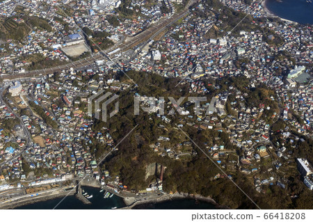 神奈川縣足柄下市區真鶴町附近的鳥瞰圖 66418208