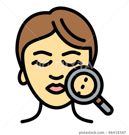 Lifting facial magnifier icon, outline style 66418387