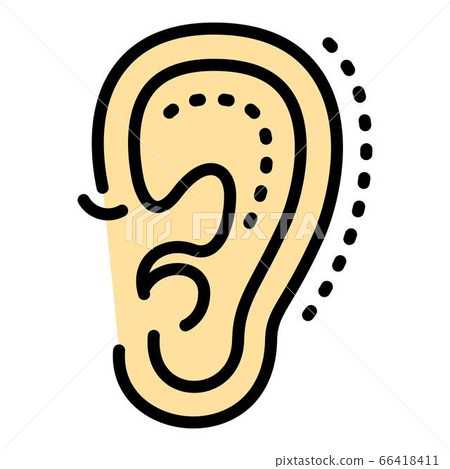 Ear lifting icon, outline style Ear lifting icon, outline style 66418411