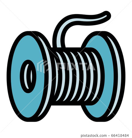 Electronic cigarette wood coil icon, outline style 66418484