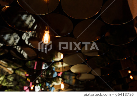 Stylish abstract bar interior. The ceiling is Stylish abstract bar interior. The ceiling is 66418756