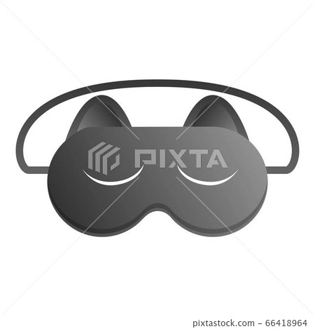 Cat print sleeping mask icon, cartoon style 66418964