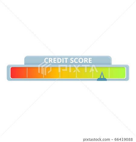 Excellent credit score icon, cartoon style 66419088
