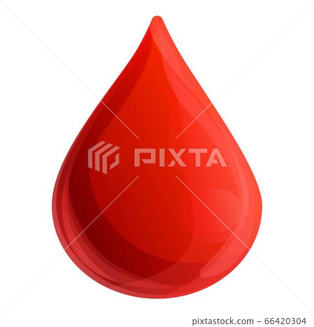 Blood drop icon, cartoon style 66420304