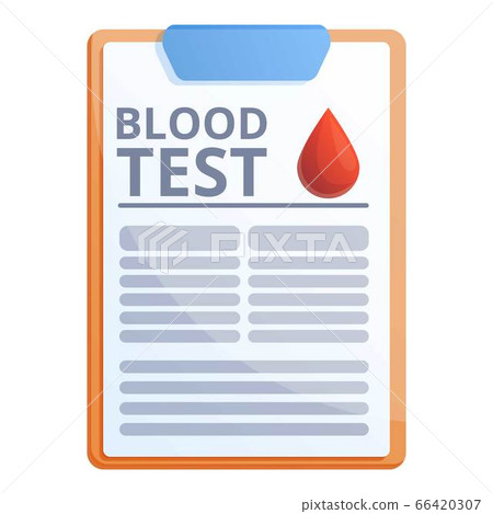 Blood test result icon, cartoon style 66420307