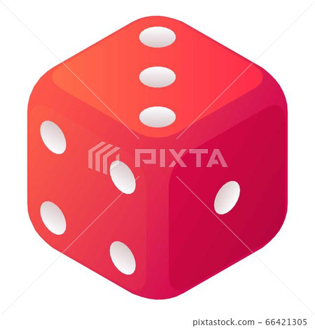 Rolling dice icon, isometric style Rolling dice icon, isometric style 66421305