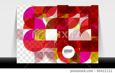 Horizontal A4 business flyer annual report template, circles and triangle style shapes modern geometric design for brochure layout, magazine or booklet Horizontal A4 business flyer annual report template, circles and triangle style shapes modern geometric design for brochure layout, magazine or booklet 66422122
