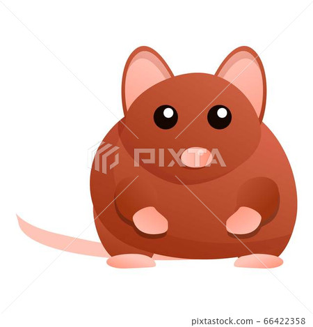 Fat mouse icon, cartoon style 66422358