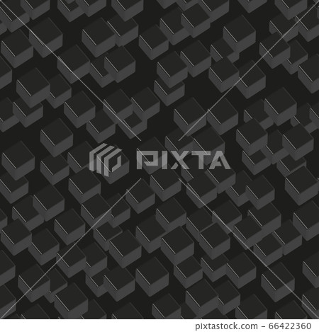 Black Cubes Seamless Pattern on Black Background Black Cubes Seamless Pattern on Black Background 66422360