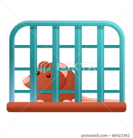 Rat prison gate icon, cartoon style 66422361