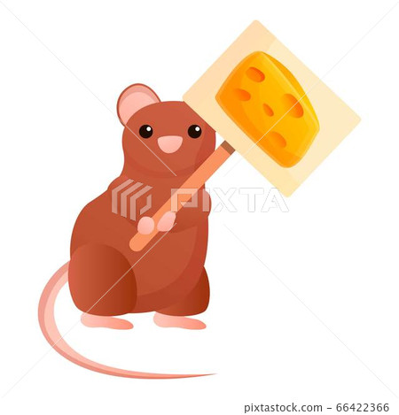 Rat cheese banner icon, cartoon style Rat cheese banner icon, cartoon style 66422366