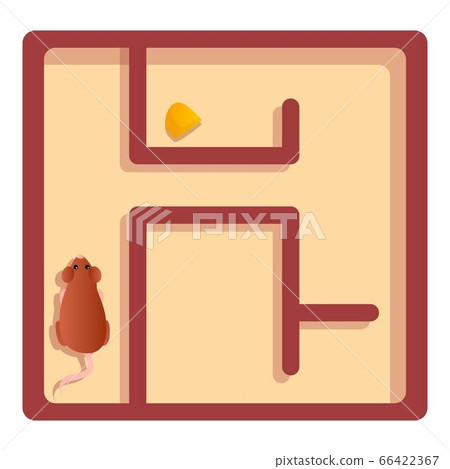 Rat cheese labyrint icon, cartoon style Rat cheese labyrint icon, cartoon style 66422367