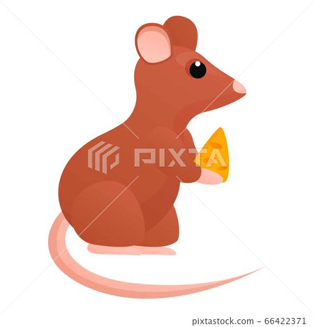 Rat cheese icon, cartoon style 66422371