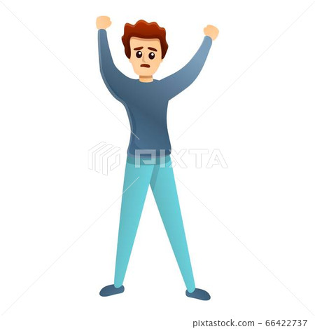 Salute man mental hospital icon, cartoon style 66422737