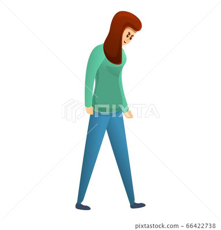 Feeling crazy woman icon, cartoon style 66422738