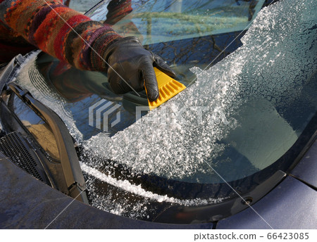 Automotive, ice cleaning from windshield Automotive, ice cleaning from windshield 66423085