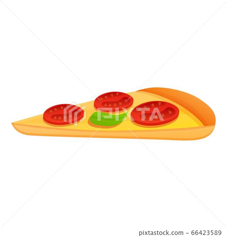 Vegan pizza slice icon, cartoon style - Stock Illustration [66423589 ...