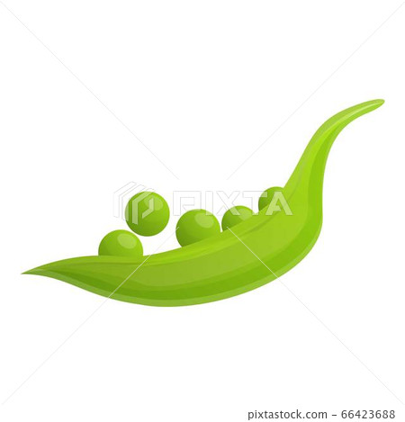 Green peas icon, cartoon style 66423688