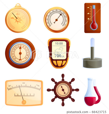 Barometer icons set, cartoon style Barometer icons set, cartoon style 66423715