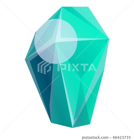 Natural green crystal icon, cartoon style Natural green crystal icon, cartoon style 66423735