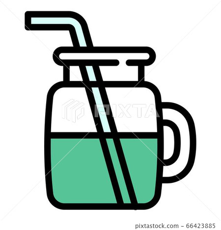 Vegan smoothie icon, outline style 66423885