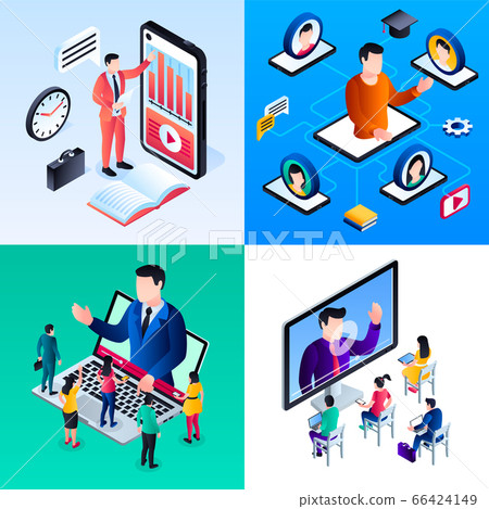 Webinar banner set, isometric style 66424149