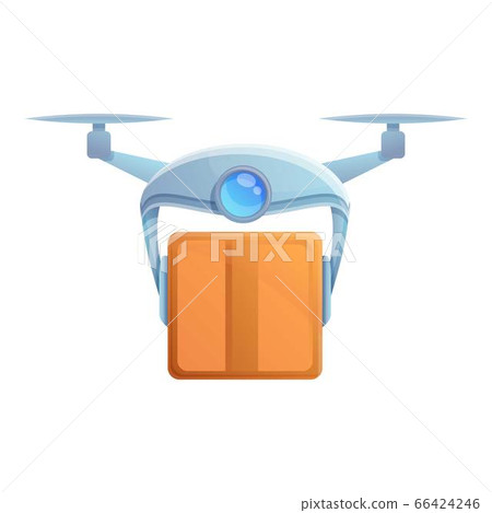Air drone delivery icon, cartoon style Air drone delivery icon, cartoon style 66424246