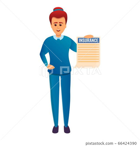 Insurance contract icon, cartoon style 66424390