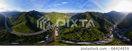 Morning aerial view of the beautiful Shiding 66424859